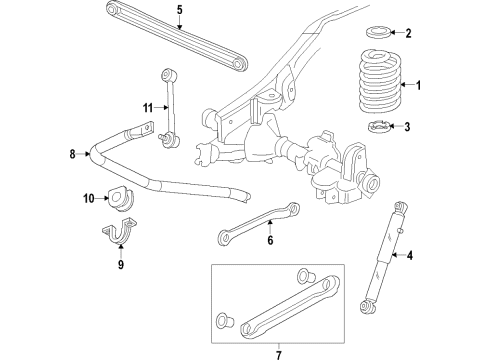 2020 GMC Yukon Rear Axle, Lower Control Arm, Upper Control Arm, Stabilizer Bar, Suspension Components Stabilizer Bar Diagram for 22809843