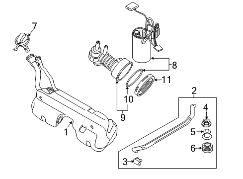 2006 BMW Z4 Fuel Supply Fuel Pump Level Sensor Repair Kit Diagram for 16117198099