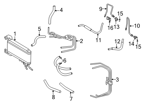 1999 Lexus ES300 Trans Oil Cooler Tube Sub-Assy, Oil Cooler Outlet, NO.2 Diagram for 32907-33050