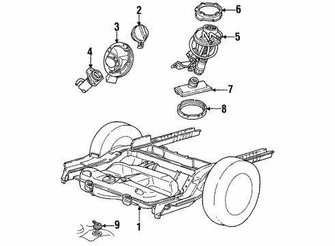 1994 Mercury Sable Fuel System Components Strap Diagram for F2DZ9092A