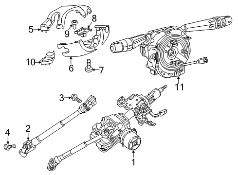 2022 Jeep Renegade Steering Column Components STEERING COLUMN CONTROL MOD Diagram for 6UW41LXHAC