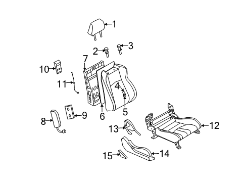 2008 Nissan 350Z Front Seat Components Cushion Complete-Front Seat RH Diagram for 873A2-CF45D