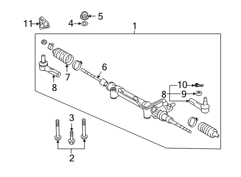 2010 Toyota Land Cruiser Steering Column & Wheel, Steering Gear & Linkage Mount Bolt Diagram for 90105-A0329