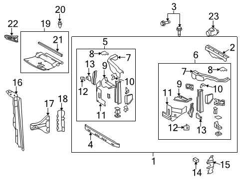 2014 Lexus LX570 Automatic Temperature Controls Bracket, Radiator Support To Front Fender Diagram for 53257-60060