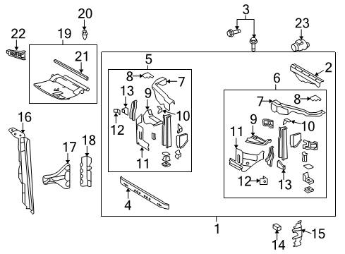 2014 Lexus LX570 Automatic Temperature Controls Support, Radiator, LH Diagram for 53212-60190