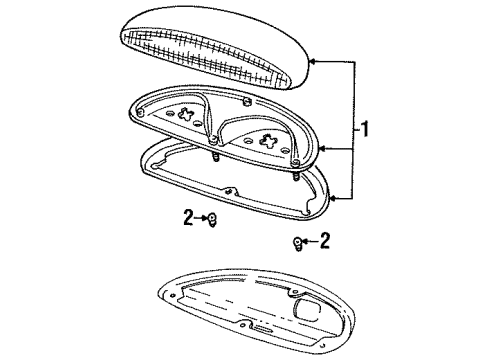 1997 Ford Taurus Bulbs High Mount Lamp Diagram for XF1Z-13A613-BAA