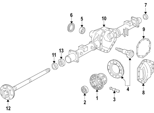 2019 GMC Sierra 1500 Rear Axle, Differential, Propeller Shaft Axle Assembly Diagram for 84380401