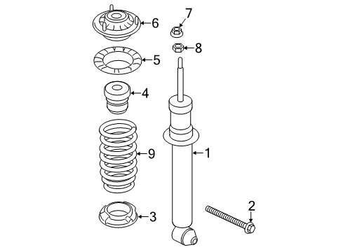 2015 BMW 550i Struts & Components - Rear Rear Spring Strut Diagram for 33526863899