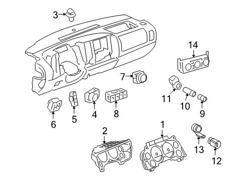 2010 Chevrolet Silverado 1500 Instruments & Gauges Control Asm-Heater & A/C Diagram for 20878785