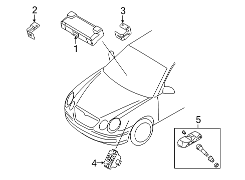 2007 Kia Amanti Tire Pressure Monitoring Bracket LH-TPMS Diagram for 958203F000