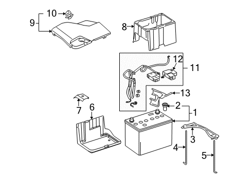 2005 Acura RL Battery Battery Assembly (80D26R-Mf) Diagram for 31500-SF1-A1100M