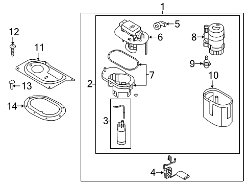 2017 Kia Optima Filters Fuel Pump Assembly Diagram for 31120E6000