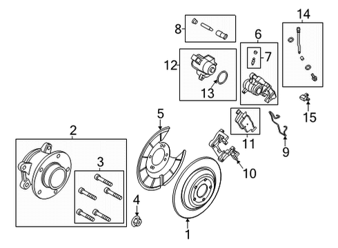 2022 Ford Maverick Rear Brakes Hub Assembly Mount Bolt Diagram for -W716655-S442