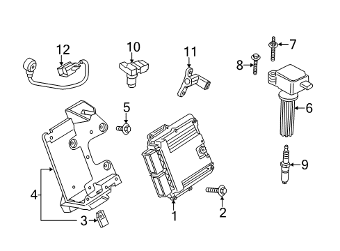 2016 Ford Mustang Powertrain Control Bracket Diagram for FR3Z-12A659-A
