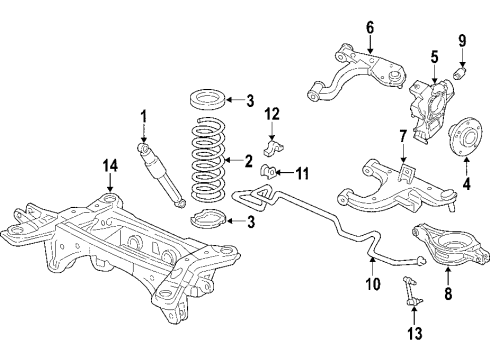 2007 Nissan Armada Rear Suspension Components, Lower Control Arm, Upper Control Arm, Ride Control, Stabilizer Bar Spring-Rear Suspension Diagram for 55020-7S001