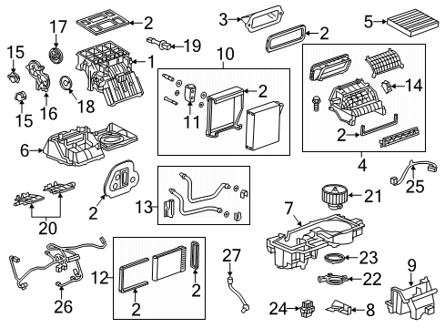 2015 Buick Encore Air Conditioner Case Assembly Diagram for 95103690