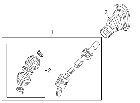 2015 Cadillac Escalade Lower Steering Column Lower Shaft Diagram for 84321748