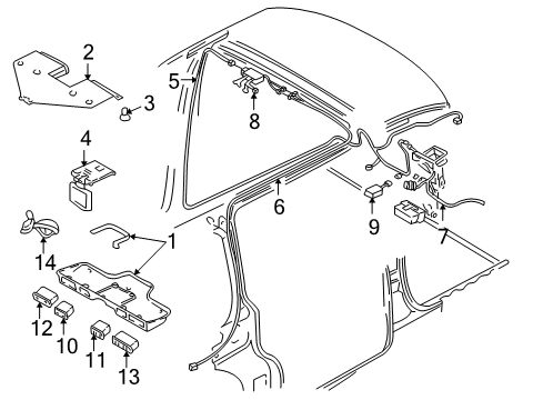 2000 Chevrolet Venture Overhead Console Auxiliary Heater & Air Conditioner Control Assembly Diagram for 10414420