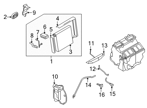 2020 Nissan GT-R Air Conditioner Seal Cooling Unit Diagram for 27287-EG10A