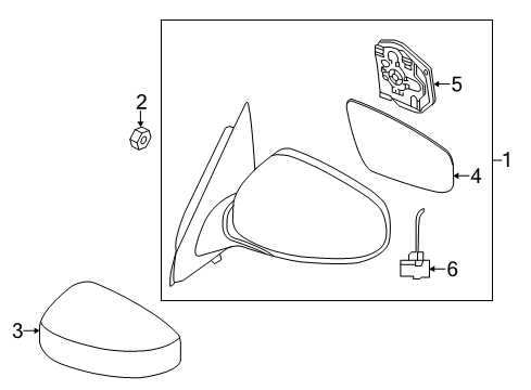 2013 Nissan Pathfinder Outside Mirrors Mirror Assembly-Outside LH Diagram for 96302-3KA9C