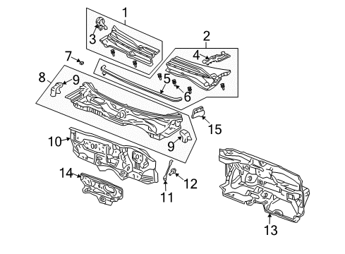 2006 Honda Element Cowl Bracket, FR. Fender (RR) Diagram for 60619-S6A-300ZZ