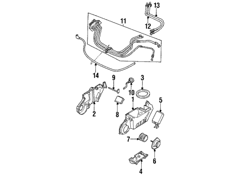 1992 Chevrolet Lumina APV Auxiliary A/C & Heater Unit Motor Asm, Blower Diagram for 5049604