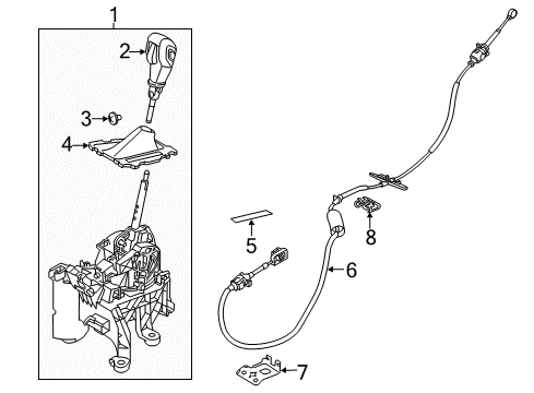 2012 Ford Focus Gear Shift Control - AT Cable Bracket Diagram for BV6Z-7B229-B