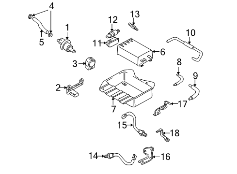 2005 Hyundai Tiburon Powertrain Control Hose-Vapor Diagram for 2892123510