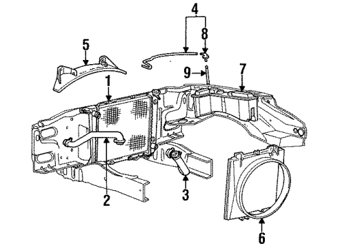 1994 Ford Ranger Radiator & Components Upper Hose Diagram for FOTZ8260H