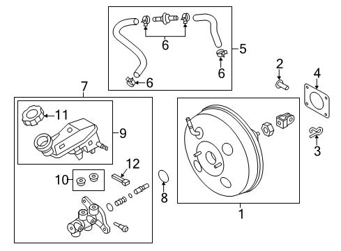 2013 Hyundai Elantra Coupe Dash Panel Components Cylinder Assembly-Brake Master Diagram for 58510-3X500