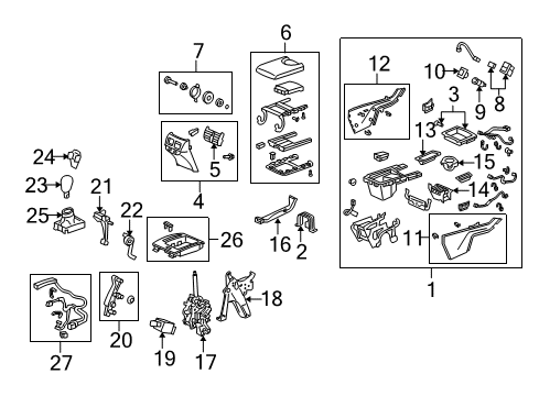 2012 Acura ZDX Gear Shift Control - AT Box, Cons (Medium Gray) Diagram for 83407-SZN-A02ZC