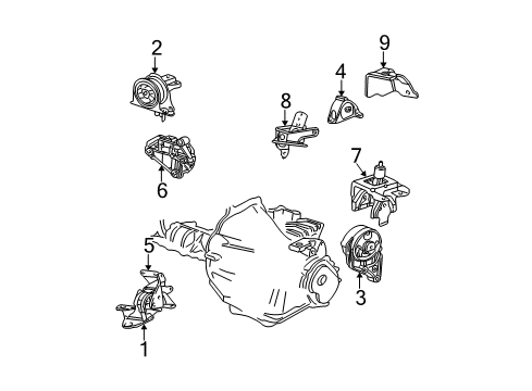 2001 Chrysler Voyager Engine & Trans Mounting Bracket-Engine Mount Diagram for 4861656AA