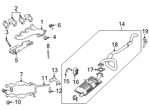2009 Ford Crown Victoria Exhaust Components Damper Diagram for 6W7Z-5F240-AB