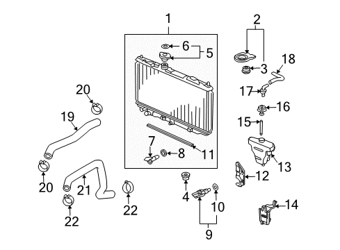 2014 Acura TL Radiator & Components Radiator Diagram for 19010-RK1-A61