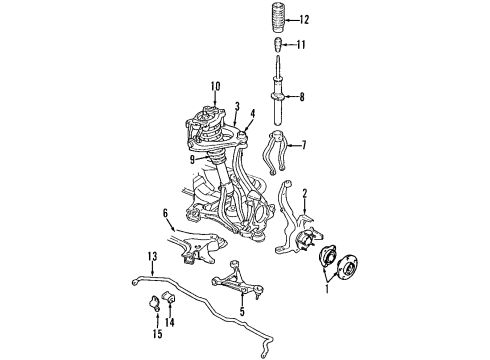 1997 Chrysler Sebring Front Suspension, Lower Control Arm, Upper Control Arm, Stabilizer Bar, Suspension Components BUSHING-SWAY ELIMINATOR Diagram for 4616987