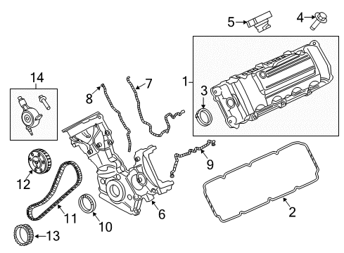 2011 Ford F-250 Super Duty Valve & Timing Covers Valve Cover Grommet Diagram for AL3Z-6C519-B