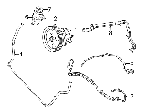 2011 Dodge Grand Caravan P/S Pump & Hoses, Steering Gear & Linkage Hose-Power Steering Reservoir Diagram for 4743592AB