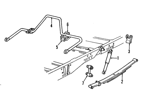 1997 Chevrolet Tahoe Rear Suspension Components, Stabilizer Bar Link Diagram for 15722338