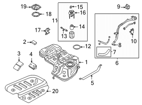 2021 Hyundai Santa Fe Fuel Supply Hose-Fuel Filler Nec Diagram for 31036P4500