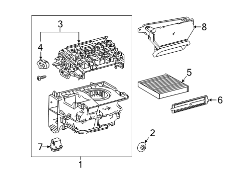 2021 Toyota C-HR Blower Motor & Fan Filter Diagram for 87139-F4010