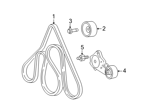2003 Mercury Marauder Belts & Pulleys Idler Pulley Bolt Diagram for -N807599-S2