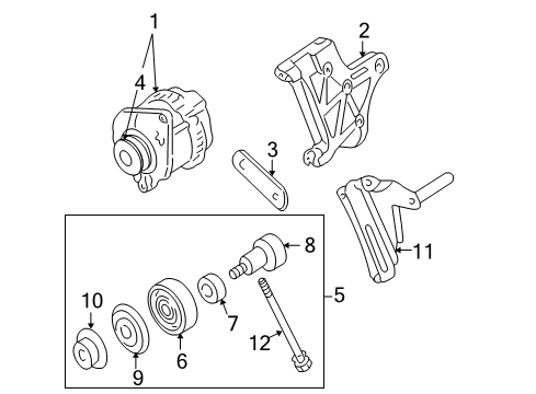 1998 Infiniti QX4 Alternator Reman Alternator Assembly Diagram for 2310M-0W403RW