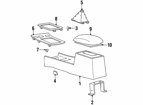 1998 Hyundai Sonata Center Console Console-Floor Diagram for 84611-34700-AQ