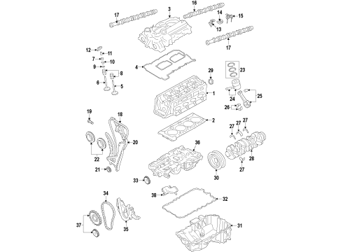 2013 BMW Z4 Engine Parts, Mounts, Cylinder Head & Valves, Camshaft & Timing, Variable Valve Timing, Oil Pan, Oil Pump, Balance Shafts, Crankshaft & Bearings, Pistons, Rings & Bearings Vibration Damper Diagram for 11237597422