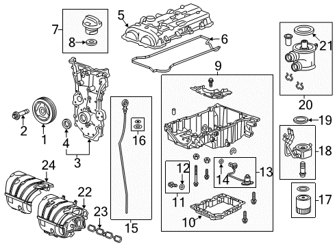 2021 Chevrolet Camaro Filters Adapter Seal Diagram for 12631938