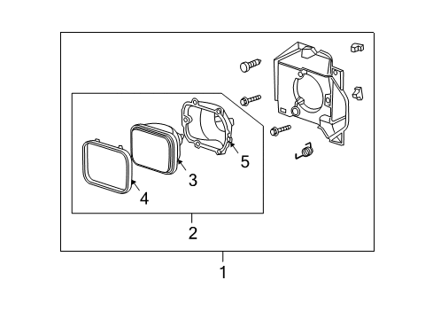 2005 GMC Canyon Headlamps Headlamp Capsule Assembly (Includes Mounting Bracket) Diagram for 15114777