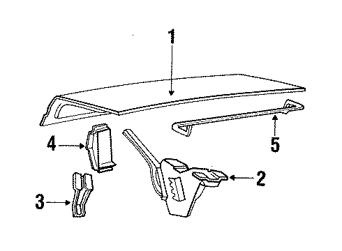 1994 Mercury Topaz Trunk Lid Weatherstrip Diagram for FO3Z5443720A