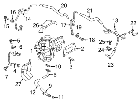 2019 Infiniti QX50 Turbocharger Pipe Assembly-Oil Return Diagram for 15197-5NA1A