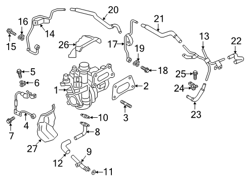 2019 Infiniti QX50 Turbocharger Heat INSULATOR-Turbine Housing Diagram for 14450-5NA0A