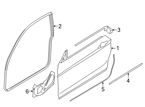 2016 BMW M2 Door & Components Channel Sealing, Inside, Door, Front Left Diagram for 51337267905